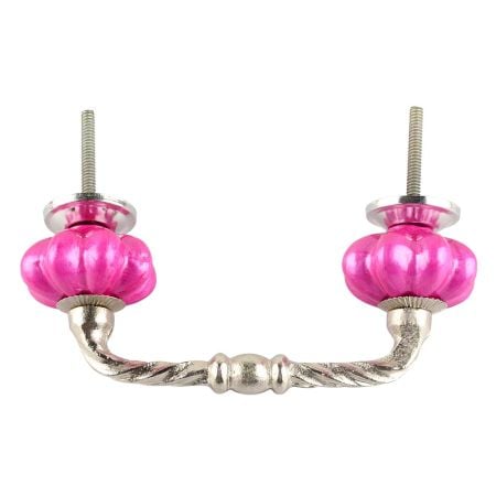 Solid Neon Pink Melon Ceramic Cut Bridge Handle